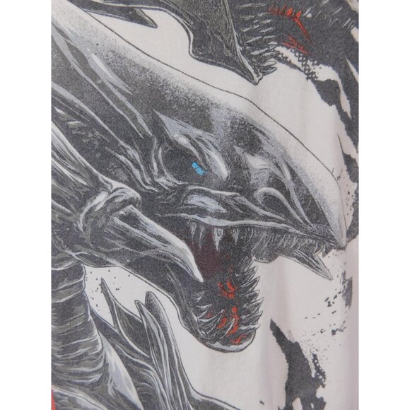 Yu-Gi-Oh Shirt Mens XL White Blue Eyes Dragon Anime Graphic Tee T-Shirt S20 - Picture 4 of 9